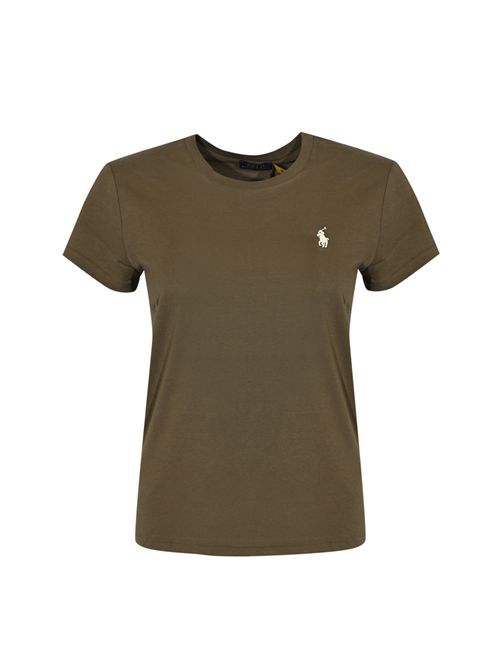 T-shirt in cotone con logo Brown POLO RALPH LAUREN | 211B14605011